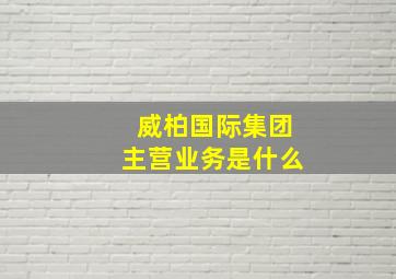 威柏国际集团主营业务是什么