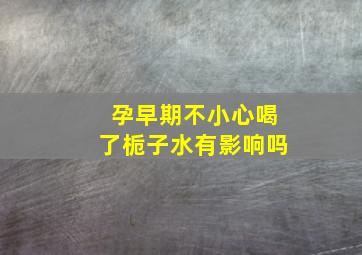 孕早期不小心喝了栀子水有影响吗