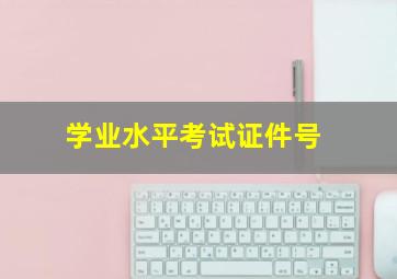 学业水平考试证件号