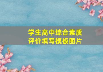 学生高中综合素质评价填写模板图片