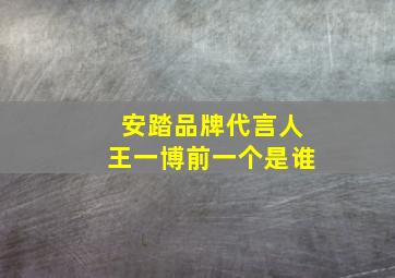 安踏品牌代言人王一博前一个是谁