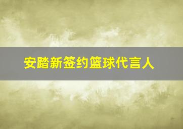 安踏新签约篮球代言人