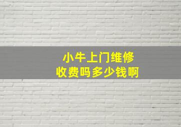 小牛上门维修收费吗多少钱啊