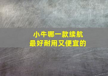 小牛哪一款续航最好耐用又便宜的