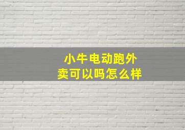 小牛电动跑外卖可以吗怎么样