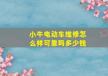 小牛电动车维修怎么样可靠吗多少钱