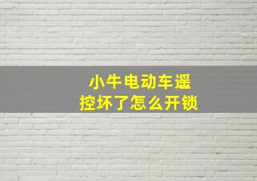 小牛电动车遥控坏了怎么开锁