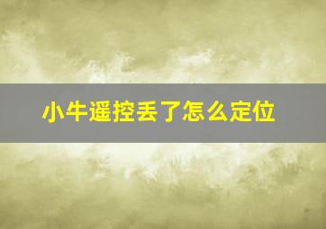 小牛遥控丢了怎么定位