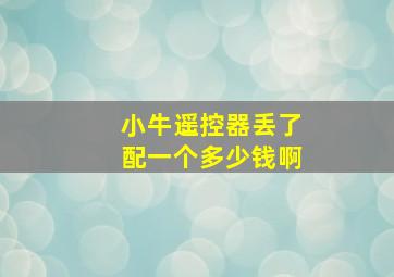 小牛遥控器丢了配一个多少钱啊