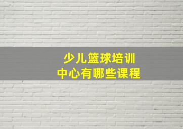 少儿篮球培训中心有哪些课程