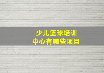 少儿篮球培训中心有哪些项目