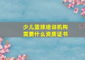 少儿篮球培训机构需要什么资质证书