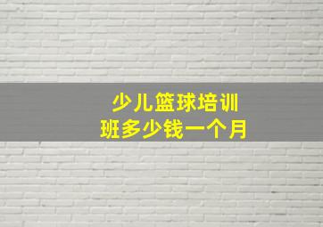 少儿篮球培训班多少钱一个月