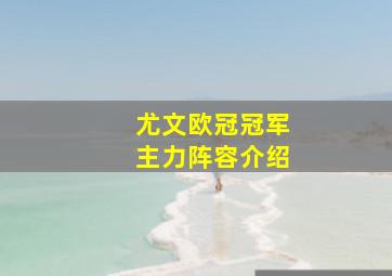 尤文欧冠冠军主力阵容介绍