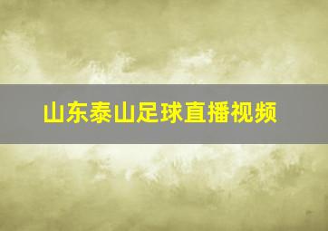 山东泰山足球直播视频