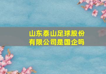 山东泰山足球股份有限公司是国企吗