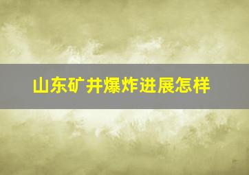 山东矿井爆炸进展怎样