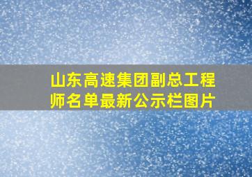 山东高速集团副总工程师名单最新公示栏图片