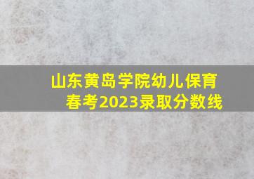 山东黄岛学院幼儿保育春考2023录取分数线