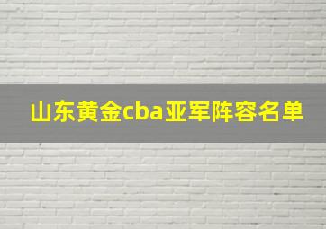 山东黄金cba亚军阵容名单