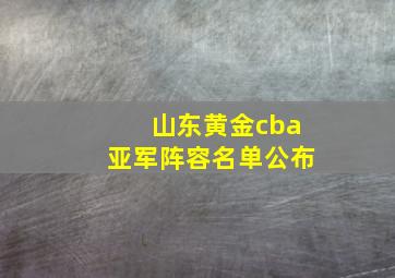 山东黄金cba亚军阵容名单公布