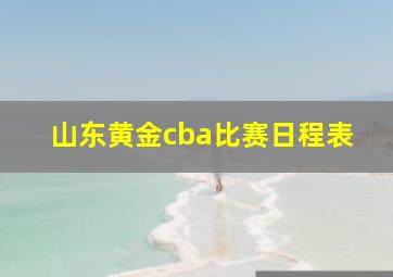 山东黄金cba比赛日程表