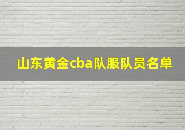 山东黄金cba队服队员名单