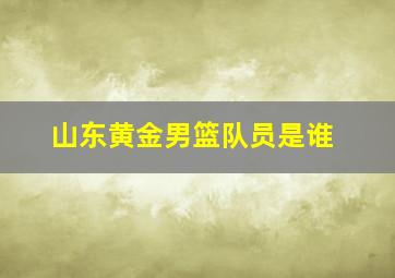 山东黄金男篮队员是谁