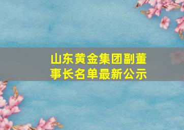 山东黄金集团副董事长名单最新公示