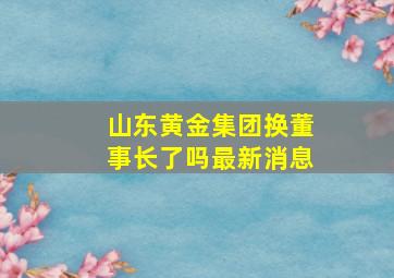 山东黄金集团换董事长了吗最新消息