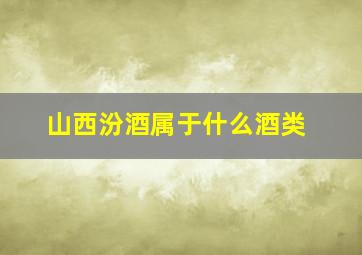 山西汾酒属于什么酒类