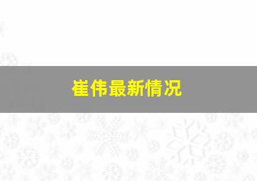 崔伟最新情况