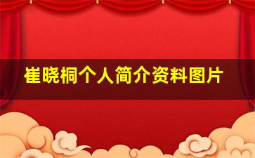 崔晓桐个人简介资料图片