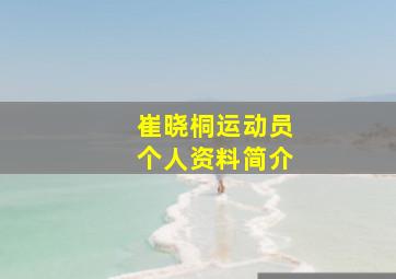 崔晓桐运动员个人资料简介