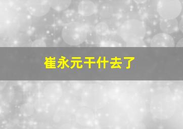 崔永元干什去了