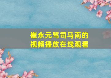 崔永元骂司马南的视频播放在线观看