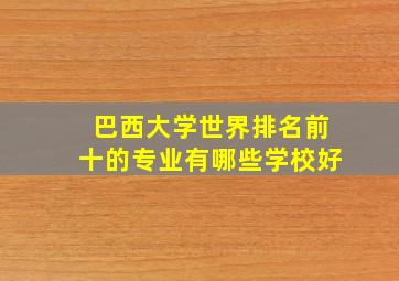 巴西大学世界排名前十的专业有哪些学校好