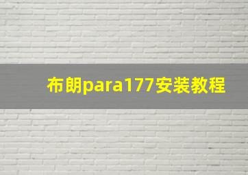 布朗para177安装教程