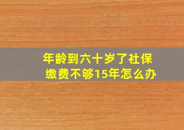 年龄到六十岁了社保缴费不够15年怎么办