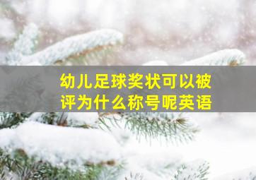 幼儿足球奖状可以被评为什么称号呢英语