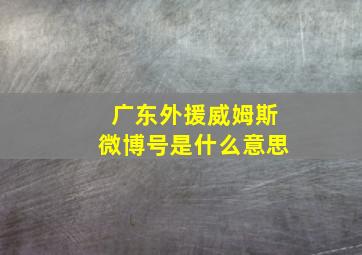 广东外援威姆斯微博号是什么意思