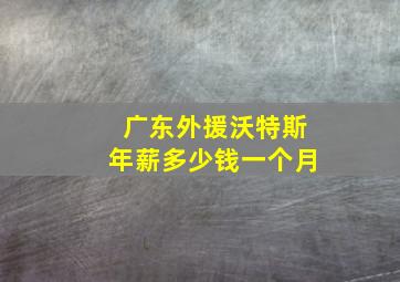 广东外援沃特斯年薪多少钱一个月