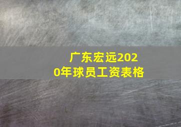 广东宏远2020年球员工资表格