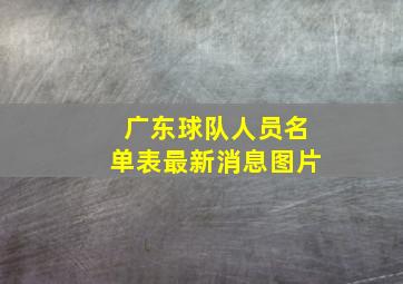 广东球队人员名单表最新消息图片