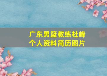 广东男篮教练杜峰个人资料简历图片