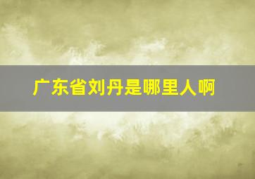 广东省刘丹是哪里人啊