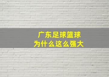 广东足球篮球为什么这么强大