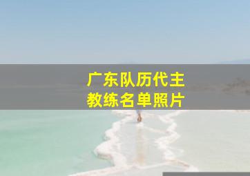 广东队历代主教练名单照片