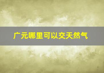 广元哪里可以交天然气