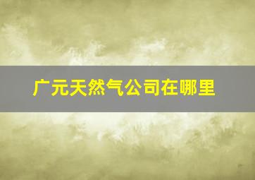 广元天然气公司在哪里